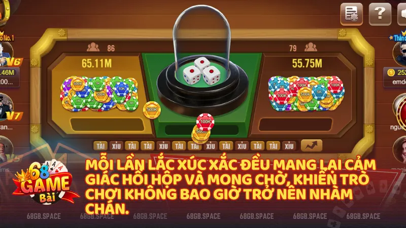 Giao diện Tài Xỉu tại 68 Game Bài hiện đại và minh bạch