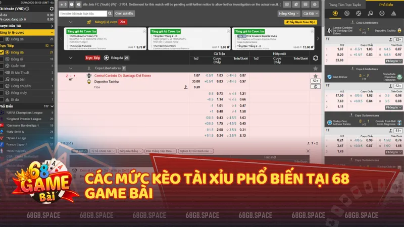 Tài xỉu tại gb68 có nhiều mức từ 2.0 đến 3.5 giúp người chơi linh hoạt lựa chọn theo trận đấu và mức độ rủi ro