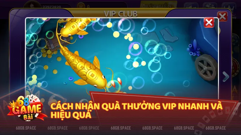 Hệ thống nhận thưởng VIP được thiết kế đơn giản giúp người chơi lĩnh quà dễ dàng