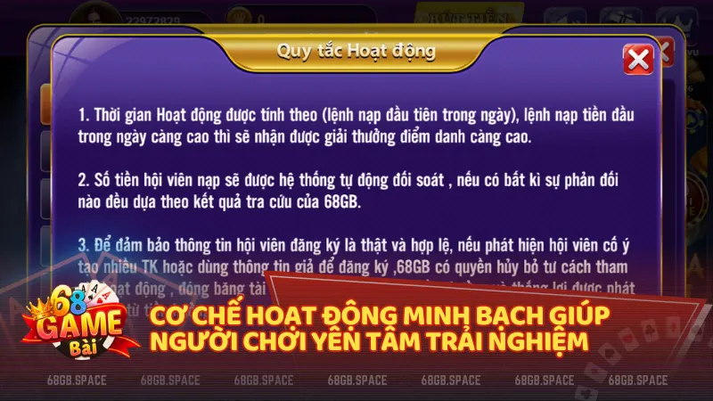 Quy trình xét thưởng rõ ràng và bảo mật giúp người chơi hoàn toàn yên tâm tham gia